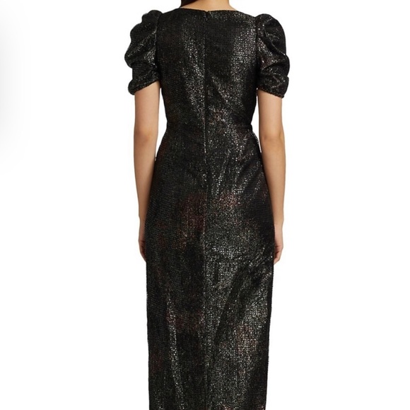 COPY - ML Monique Lhuillier - Printed Sequin Puff-Sleeve Gown - Picture 7 of 9